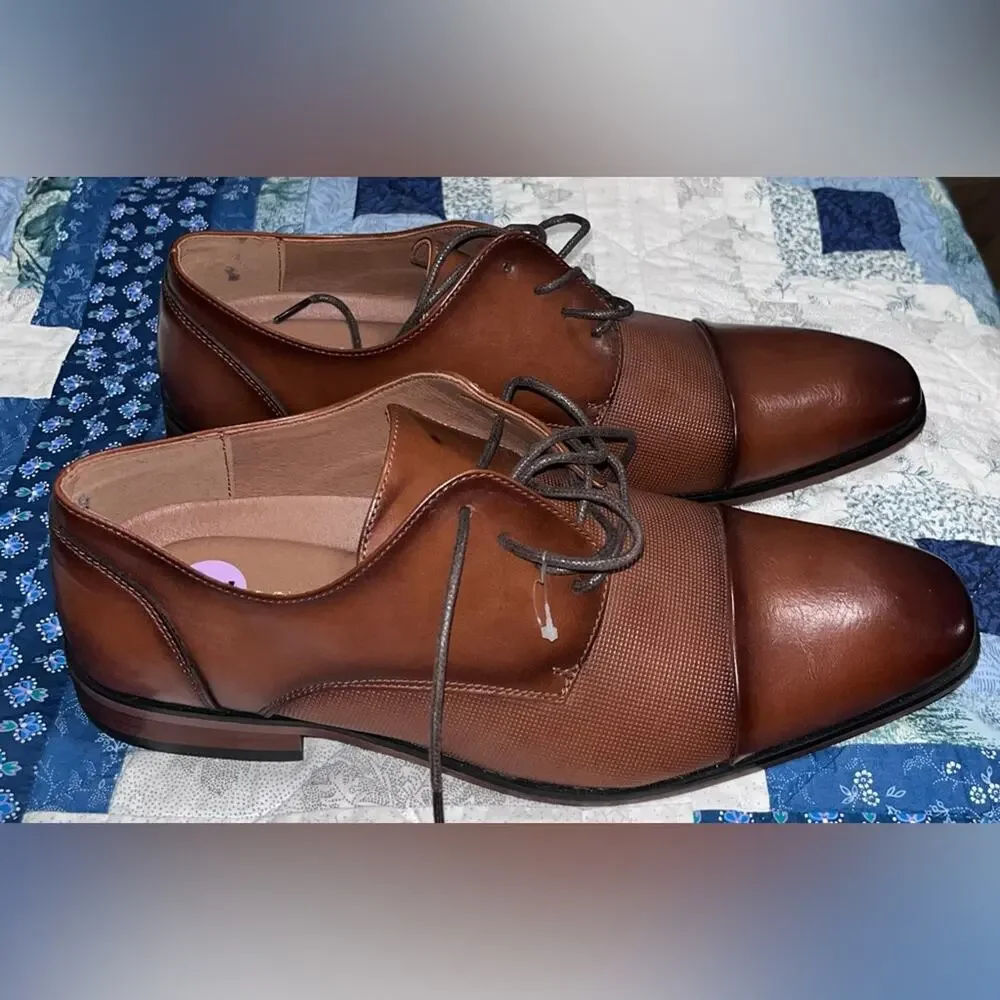 NEW! GUESS Men's Shelly Cap Toe Lace Up Dress Oxfords